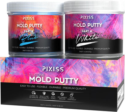 Mold Putty Silicone Mold Making Kit, Super Easy 1:1 Mix Putty, 7/8 Lb (400 Grams), Makes Strong Reusable Silicone