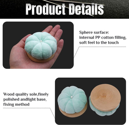 Uxney Pin Cushion,Wooden Sewing Pin Cushion Pincushion Needle Cushion for Sewing Quilting Needlework DIY Crafts(Light Green,2 PCS)