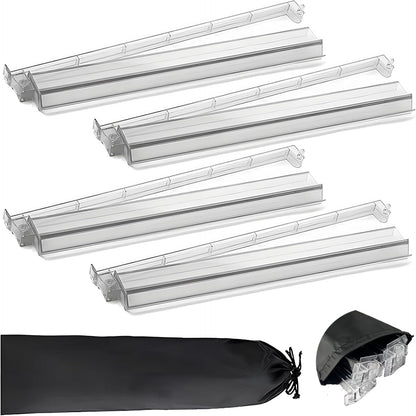 Set of 4 Mahjong Tile Holder, Acrylic Mahjong Racks with Pushers 18" Comes with Storage Bag, Enhanced wear Resistance, Suitable for Parties, Birthdays, Thanksgiving, Christmas