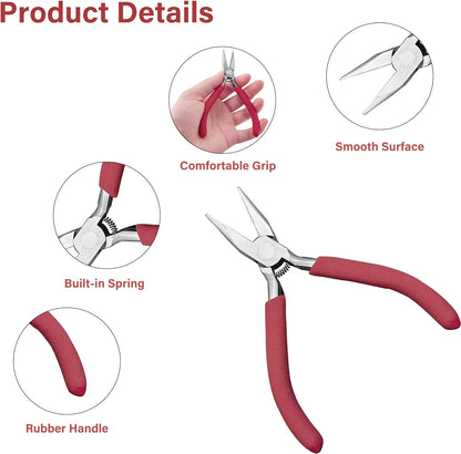 Jewelry Pliers, Spring Loaded Needle Nose Pliers for Object Grasping, Wire Bending and Repair - Crafty Corner