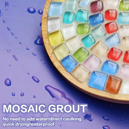 Mosaic Crystal Grout, Mosaics Tile Tools, Mosaic Tile Accessories – Essential for Handmade Grouting and Perfect for DIY Craft Projects (Translucent, 8.8oz)