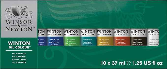 Winsor & Newton Winton Oil Paint, Starter Set of 10 x 37ml Tubes