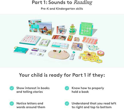 Lovevery Reading Skill Set, Learn to Read for Pre-K and Kindergarten, Fun Phonics Games and Books, Part 1