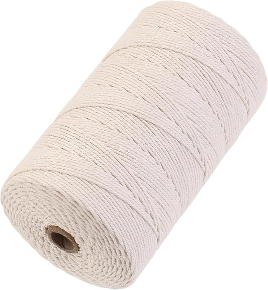 GOHOHOF Macrame Cord 2mm x 382yards Natural Macrame Cotton Rope Colored Macrame Rope Soft Cotton Cord Macrame Supplies Craft Rope Macrame Yarn for Plant Hanger Wall Hanger Dreamcatcher(Beige)