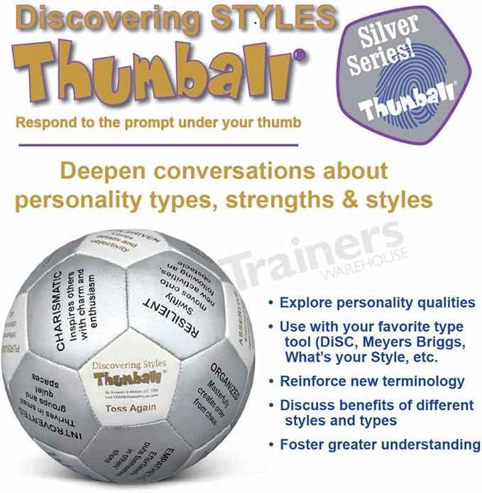 Trainers Warehouse 6" Thumball Collection, 32 Prompts for Conversation, Team Building, Relationship and Training