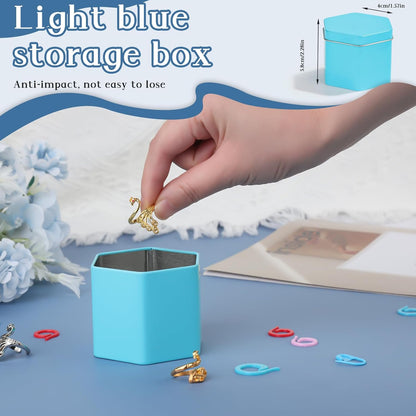 34 Pcs Adjustable Crochet Ring Set, 8 Pcs Knitting Ring, Tension Rings for Crocheting, Crochet Ring for Finger, Stitch Markers Plastic Needles for Crocheting, Crochet Accessories with Storage Box