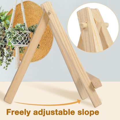 40 Pack 5 Inch Mini Wood Easel Stand Mini Wood Display Easel Wooden Tripod Holder Stand for Painting Portable Canvas Photo Picture Sign Displaying Small Business Cards Artist Phone Wedding