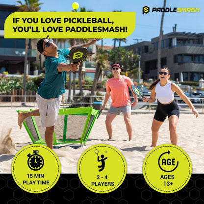 PaddleSmash - Pickleball Yard Game As Seen on Shark Tank - Beach, Backyard, Tailgate & Lawn, Outdoor Activities for Adults and Family - Easy Assembly