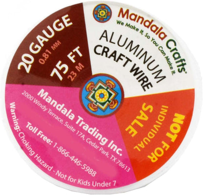 Mandala Crafts 20 Gauge Anodized Aluminum Craft Wire for Jewelry Making - 450 FT Colored Flexible Rose Gold Combo Wire - Bendable for Bonsai Armature Crafting Sculpting - Crafty Corner