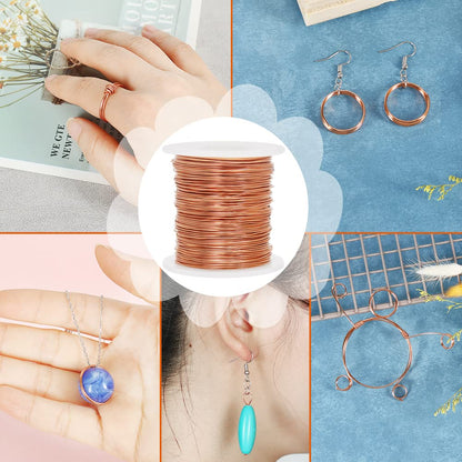 Tenn Well 20 Gauge Jewelry Wire, 328 Feet 0.8mm Bendable Aluminum Craft Wire for Jewelry Making, Beading, Sculpting and Bonsai Training (Copper)