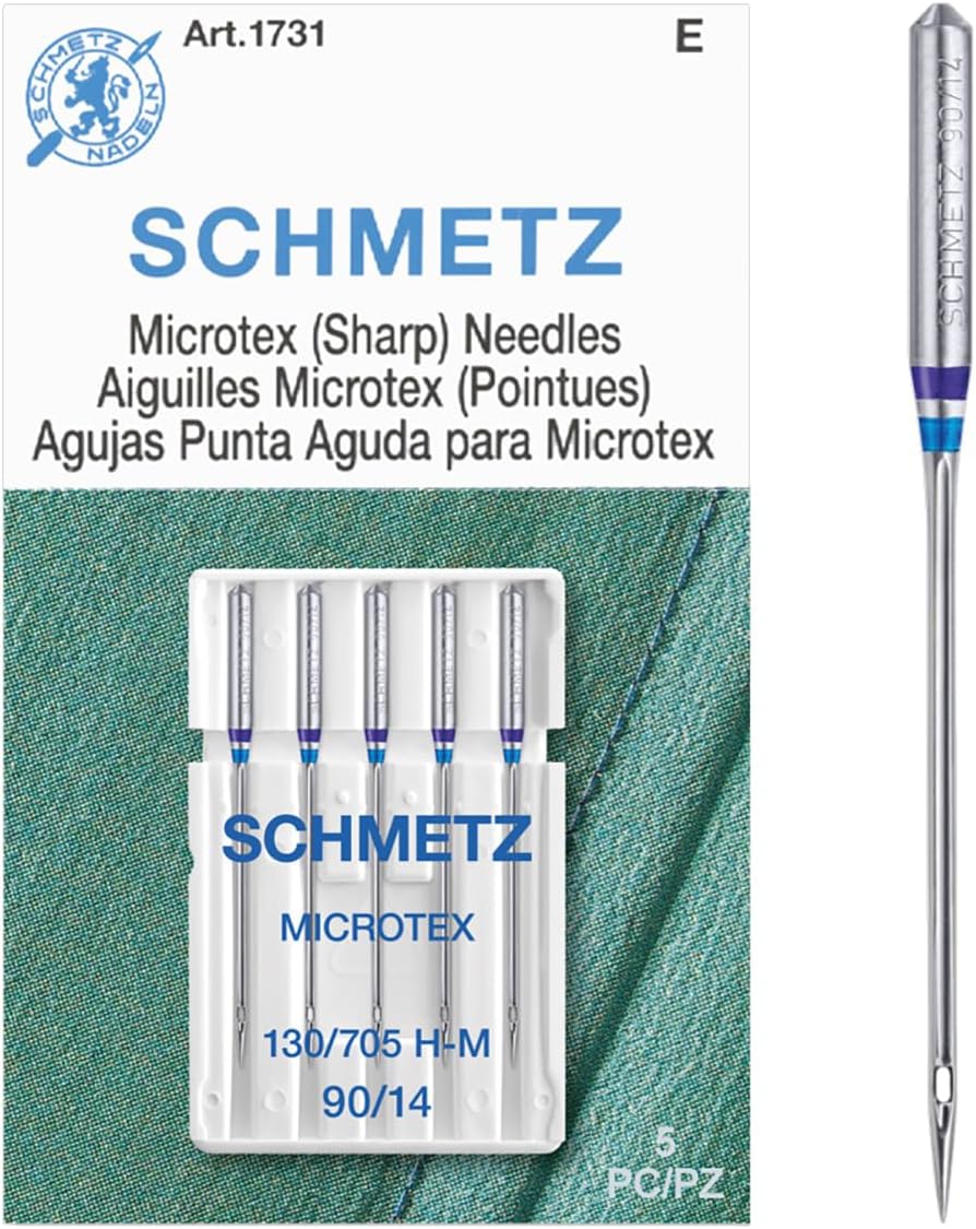 SCHMETZ Microtex Sharp Sewing Machine Needles - Quilting & Topstitching Supplies, Size 90/14, 5-Needle Card, Pack of 10