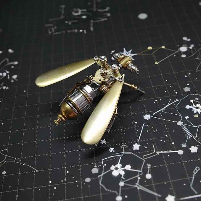 3D Steampunk Metal Fruit Fly Model Kit – DIY Mechanical Brass Insect Puzzle for Adults, Retro Collectible Assembly Craft, Unique Home Office Decoration Gift (Fruit Fly)