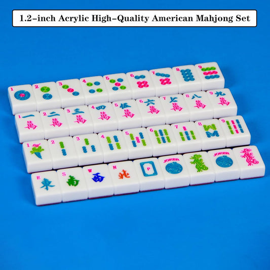 Acrylic American Mahjong Tile Set 1.2-inch Mahjong Tile Set 166 American Mahjong Set
