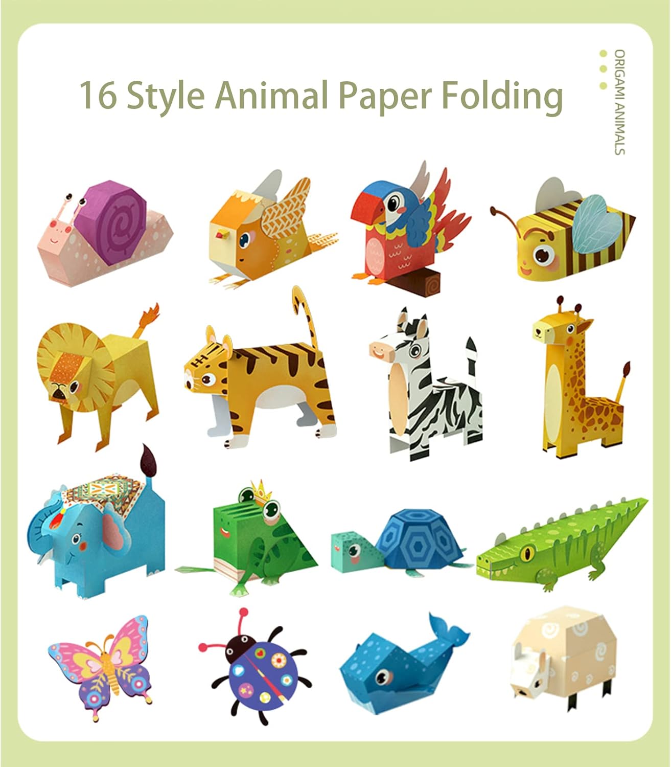 MIREONETRY Origami Kit for Kids Ages 6+,16 Style 3D Animal Origami Paper Kit,Easy Origami Paper Art for Beginners Kids Adults,Gifts for Boys&Girls - Crafty Corner