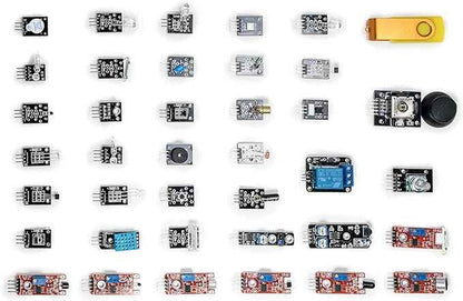 37 in 1 Sensor Module Kit for Arduino Starters - Sensor Kit DIY for Raspberry Pi Mega2560 UNO R3 Nano Including Tutorial in USB Flash Driver