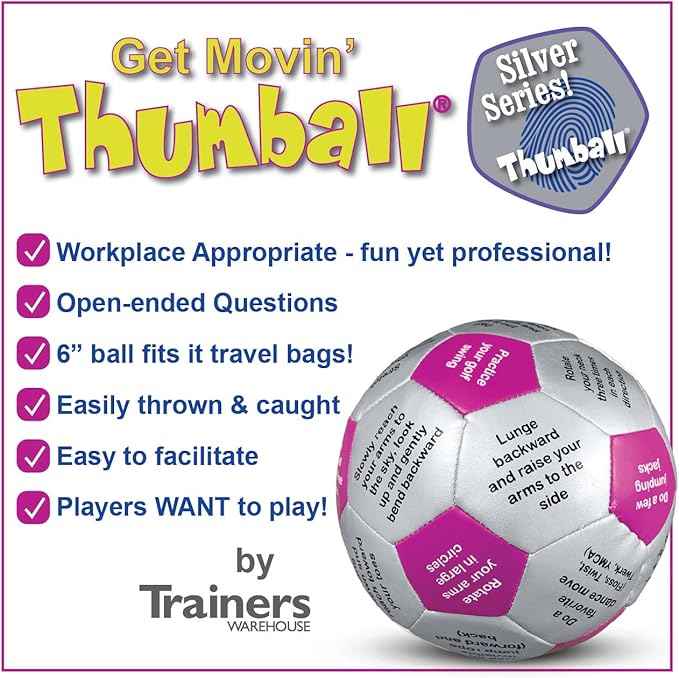 Trainers Warehouse 6" Thumball Collection, 32 Prompts for Conversation, Team Building, Relationship and Training