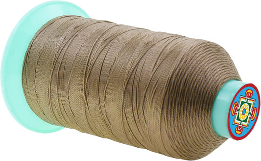Mandala Crafts Bonded Nylon Thread Dark Beige Heavy Duty Sewing Threads - 800 YDs Size 207 630D T210 Tex 210 Thread for Leather Jeans Weaving Outdoor Marine Upholstery Threads