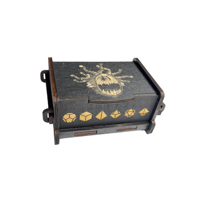 Dice Box - BLACK - 6x4x3 Also holds jewelry and great for desks and desk top items (Beholder)