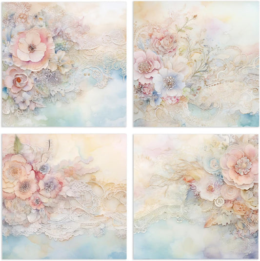 YASMEN 24 Sheets Scrapbook Paper Pads, 6X6 Single-Sided Cardstock Paper, Decorative Craft Paper, Flowers Pattern Paper Pack, DIY Decopodge Papers, Journal Scrapbooking Supplies, Card Making Supplies - Crafty Corner