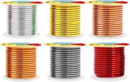 Mandala Crafts 10 Gauge Anodized Aluminum Craft Wire for Jewelry Making - 120 FT Colored Flexible Silver Copper Light Gold Gray Gold Red Wire - Bendable for Bonsai Armature Crafting Sculpting - Crafty Corner