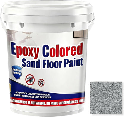 Epoxy Colored Sand Floor Paint, Epoxy Floor Paint for Concrete, High Gloss Marble Effect Coating, Waterproof Non-Slip Concrete Paints, Suitable for Indoor/Outdoor Use (Light Gray,32 oz/1 kg)