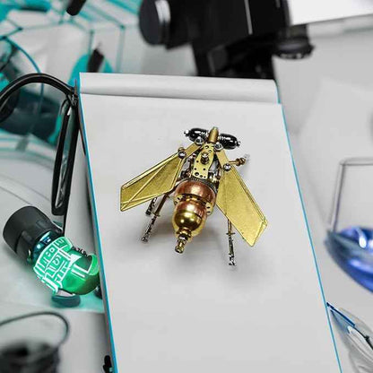 3D Metal Model Kits Puzzle for Adults, Steampunk Electric Mechanical, Assembly DIY Gift Craft Hobby for Men Christmas Decorations Insect Brass Puzzle (Fly)