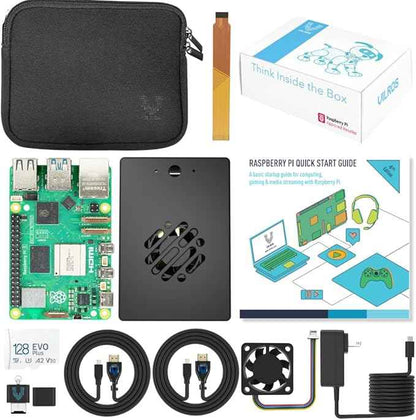 Vilros Raspberry Pi 5 Starter Kit MAX - Turbo Cooled Aluminum - (128GB Edition) - (4GB RAM)