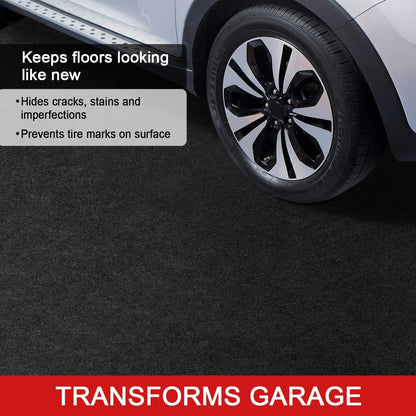 20' x 7'4" Garage Floor Mats - All-Weather Garage Floor Mats for Under Car, Absorbent Oil Spill Mat, Anti-Slip Garage Carpet, Reusable Garage Mats with Waterproof Backing, Garage Car Mat & Floor Mat