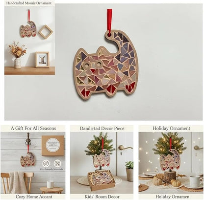 TATREBCRE DIY Mosaic Kit for Adults – Feather, Bird, Cat & Heart Designs – Christmas Gift Arts and Crafts Kit with Grout & Tools – Easy Mosaic Craft for Beginners (Cat)