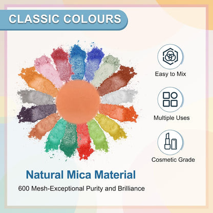 uxcell 10g/0.35oz Cosmetic Grade Mica Powder, 600 Mesh Mica Powder Natural Resin Epoxy Pigment Powders for Casting Resin, Candle Dye, DIY Nail Polish and Lip Gloss, Orange Red