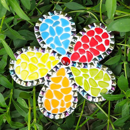 454g (1 LB) Ceramic Mosaic Tile for Crafts Bulk Mini Pebbles Glass Mosaic Tile Supplies, Petal Irregular Broken Ceramic Tiles for Mosaics Craft Kits Green Mix (OP300)