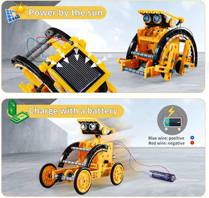 Lucky Doug 12-in-1 STEM Solar Robot Kit Toys Gifts for 8 9 10 11 12 13 Year Old Kids Boys Girls, Robot Building Education Science STEM Project Toys Kit Gifts for Kids Boys, Solar Powered by The Sun
