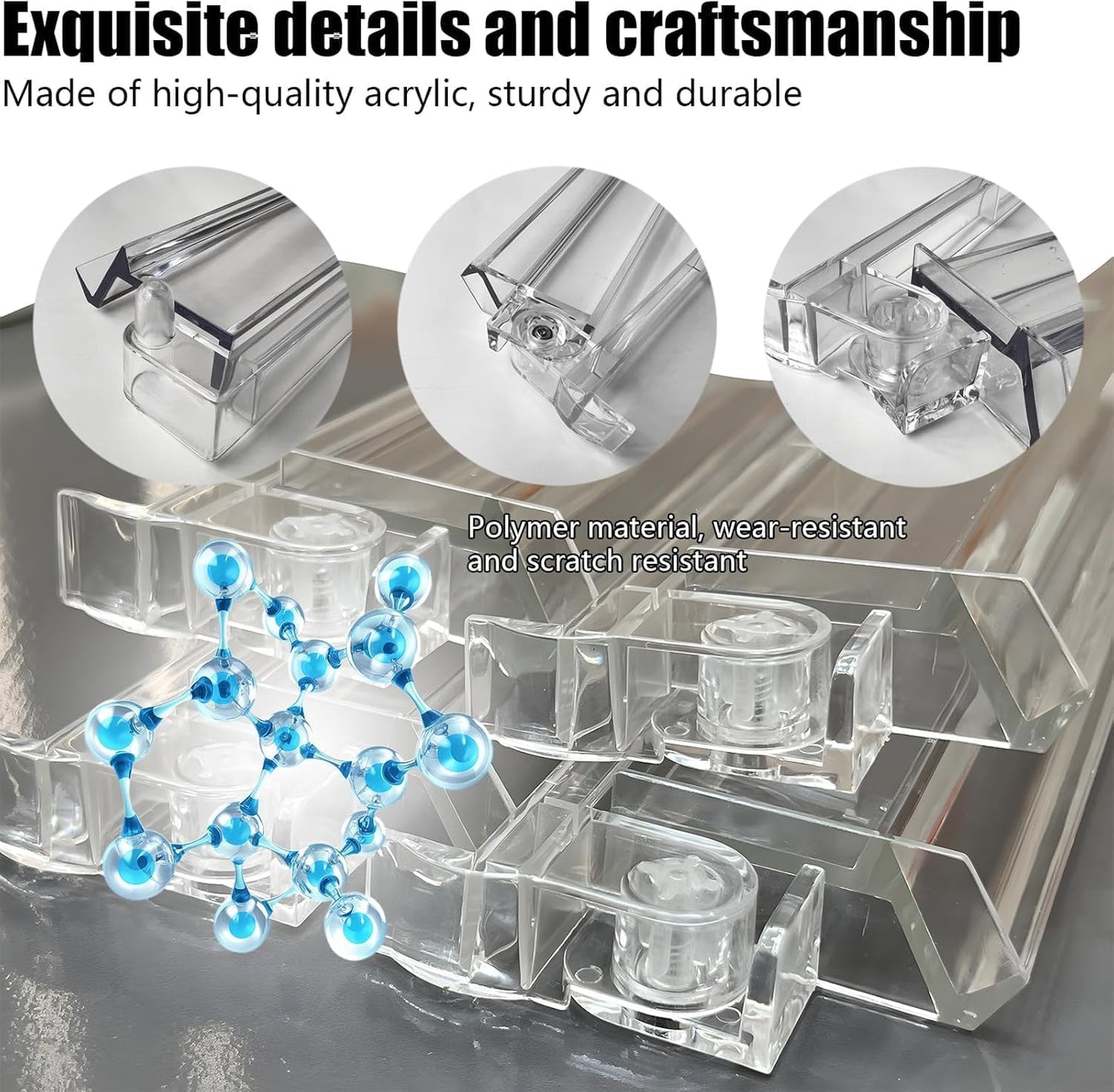 Set of 4 Mahjong Tile Holder, Acrylic Mahjong Racks with Pushers 18" Comes with Storage Bag, Enhanced wear Resistance, Suitable for Parties, Birthdays, Thanksgiving, Christmas