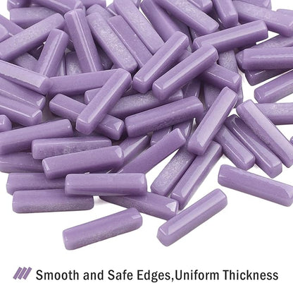 Youway Style Purple Mosaic Tiles for Crafts Bulk,150g Strips Shapes Mosaic Glass Pieces,Glass Mosaic Garden Craft Kit