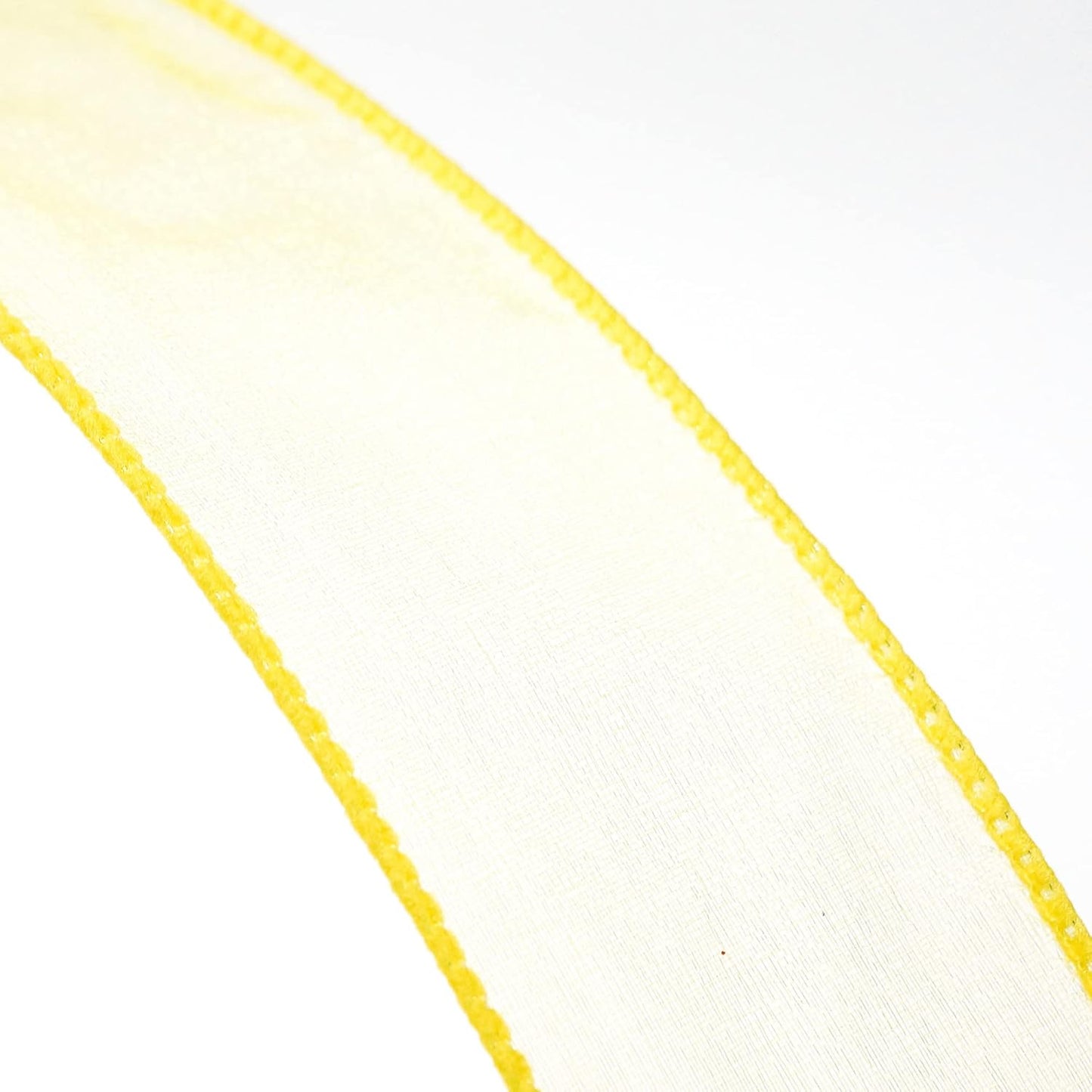 CT CRAFT LLC Sheer Organza Wired Ribbon 1.5" x 50Yards Yellow for Wedding Chair Bow Flora Bouquet Gift Wrapping Christmas Tree Home Decor Wreath - Crafty Corner