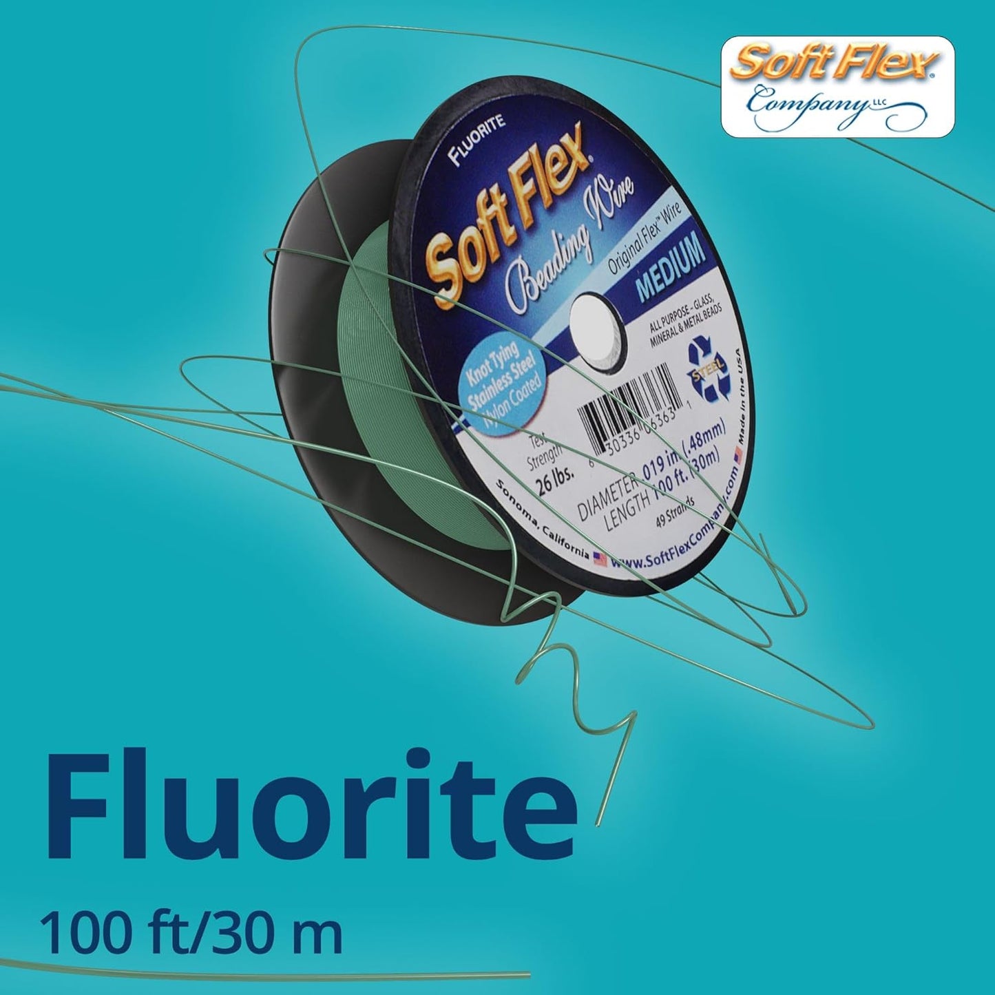 Soft Flex 49 Strand Beading Wire - Medium 0.19 Diameter - 100 Feet Nylon Design Wire - Crafty Corner