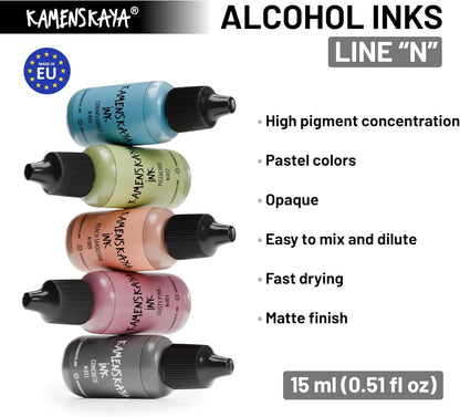 Alcohol Ink Set - 34 Color Variations - Set #29-4 Alcohol Inks x 0.51 fl oz (15 ml)