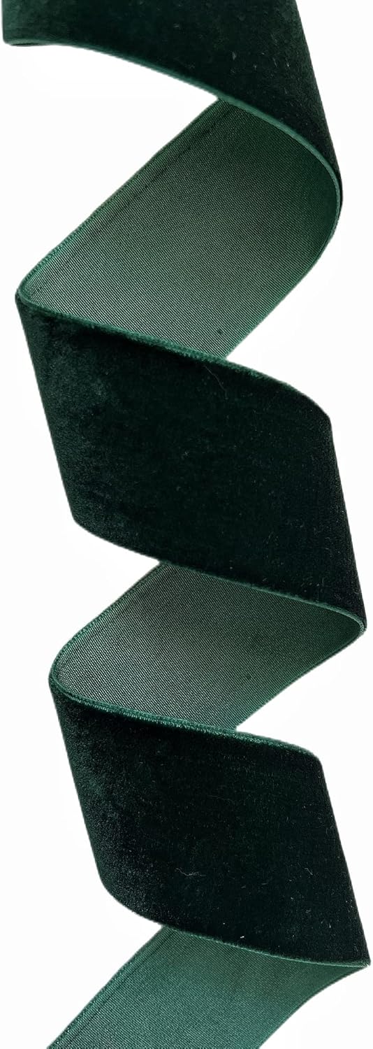 Hunter Green Velvet Ribbon, 1 1/2-Inch by 25-Yard Spool - Crafty Corner