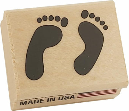 Stamps by Impression Feet, Footprints Rubber Stamp, Small (.75" x 1")