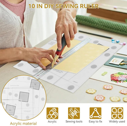 Sewing Rulers, Quilting Rulers Quilting Rulers Curvy Log Cabin Trim Tool Finished Blocks Quilting Template Patchwork Sewing DIY Ruler Quilting Rulers [10 inch]
