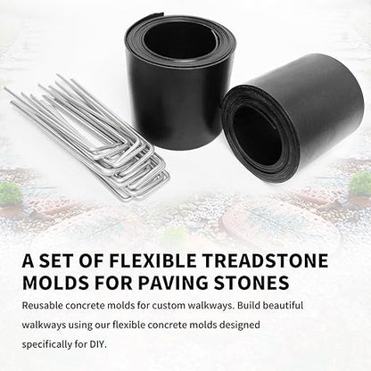 Concrete Molds for Pavers,Set of Flexible Stepping Stone Molds for Concrete,DIY Garden Pavers (16 Feet)