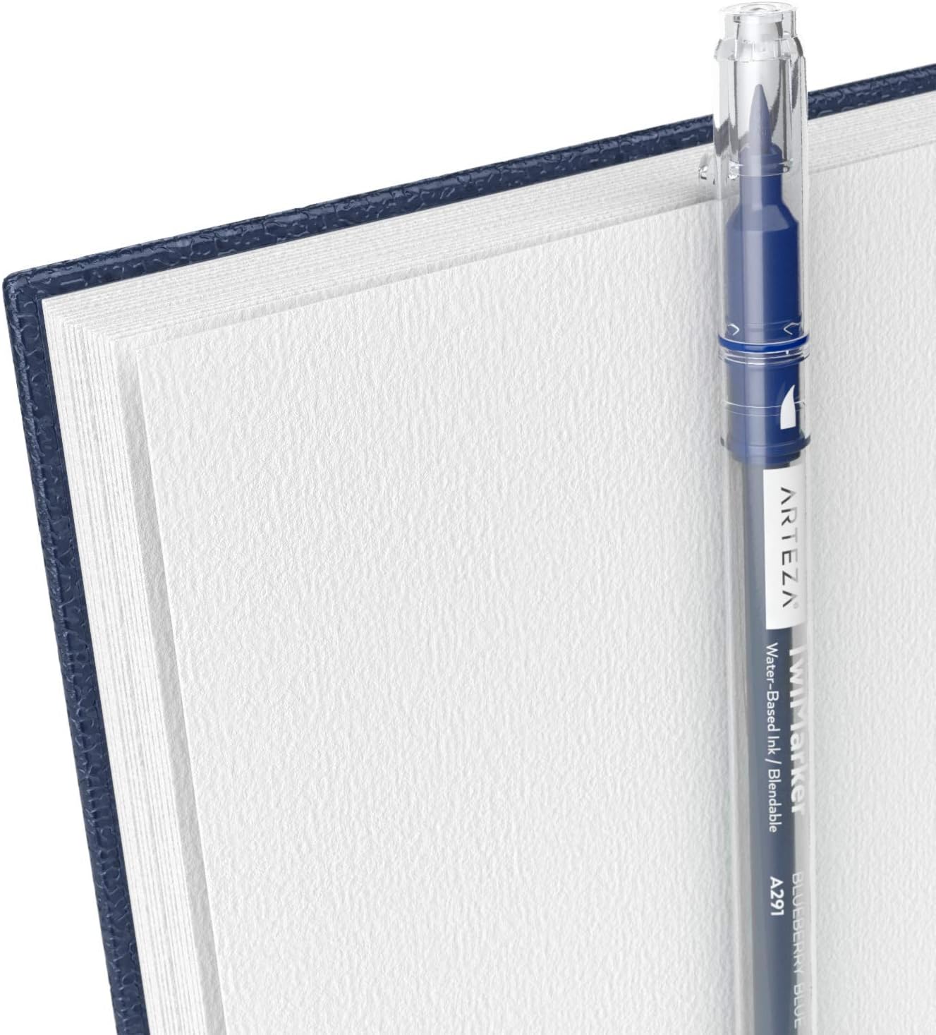 ARTEZA Watercolor Sketchbook Set,3-Pack,64 Pages per Book,5.5 x 8.5 Inches,Blue Hardcover Spiral Notebooks,140-Pound Premium Watercolor Paper for Artists - Crafty Corner