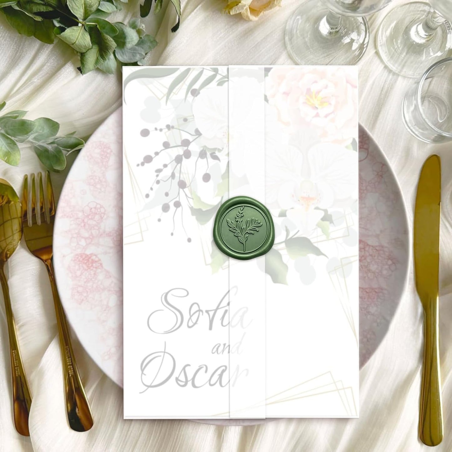 30 Pack Pre-Folded Vellum Jackets for 5.5x7.5 Invitations, Translucent Vellum Paper 5.5x7.5 Jackets, 100GSM Wedding Invitations Wraps, Envelope Liners for Birthdays, Baby Showers