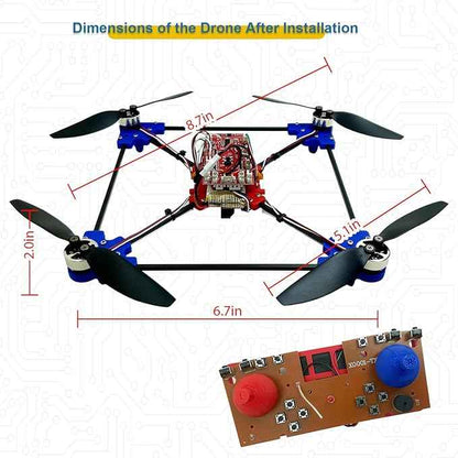 DIY Drone Kit with Brushless Motor & Dual Camera - STEM Building Project with Optical Flow Hovering, 360° Flips, One-Click Controls for Beginners to Learn Drone Engineering