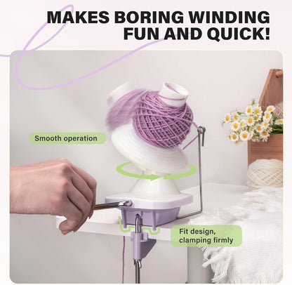 INMAKER Yarn Winder, Ball Winder for Crocheting & Knitting, Quick Install Portable Yarn Spinner, Essential Tool for Crafting Enthusiasts