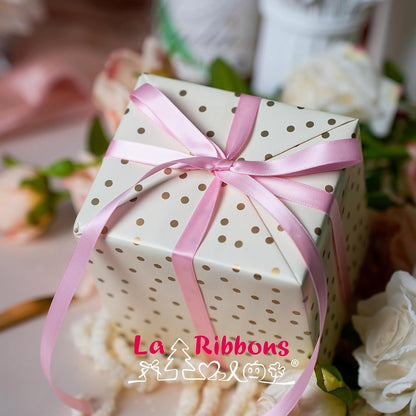 LaRibbons 3/8 Inch 50 Yard Double Faced Satin Ribbon,Rose Pink Small Satin Craft Fabric Ribbon for Gift Wrapping Floral Bouquets Wedding Party Decoration - Crafty Corner