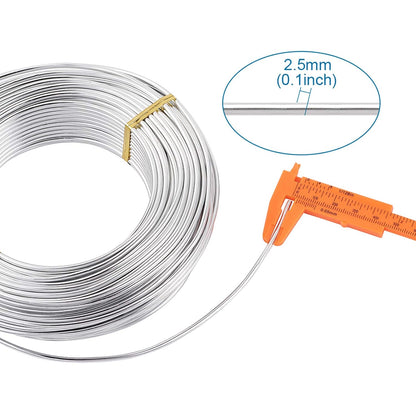 Fashewelry 114 Feet 10 Gauge Aluminum Wire Silver Bendable Metal Craft Wire for Beading Jewelry Craft Making (2.5mm)