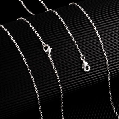 Wholesale 12 PCS Silver Plated Solid Brass Flat Cable Chains Bulk for Jewelry Making (18 Inch(1.5MM))