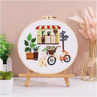 Act Iron Embroidery Starter Kit Leisure Life Series Starter for Adult Stamped Pattern with Instructions Crafts for Adults(C9)