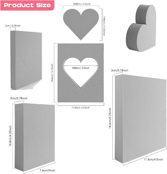 BAOFALI 8 Pcs Large Stamping Foam Grey Moldable Heart Foam Stamps Plastic Dry Foam Stamp Pad Cut and Dry Foam Stamping Foam Block for Sculpture, Modeling, DIY Arts and Handicrafts Projects - Crafty Corner